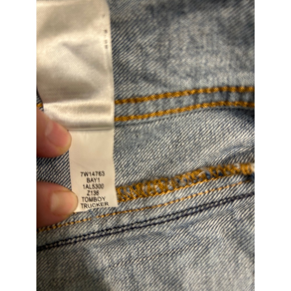 Lucky Brand City of Angels Denim Jacket Womens Small Blue Light Wash Rose Patch - Picture 9 of 13